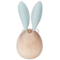 Artículo Figuras decorativas de conejo de madera con caras para acentos lúdicos en mesas y estanterías, 14 cm, 3 piezas