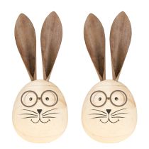 Artículo Conejo decorativo de madera y metal con un diseño divertido, un simpático punto de atracción, 19 cm, 2 piezas