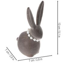 Artículo Decoración de conejo de Pascua con collar de perlas, conejito para sala y mesa de Pascua, 13cm, 3 piezas