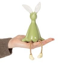 Artículo Estante decorativo de cerámica con forma de conejito de Pascua para un ambiente alegre, 22 cm, 2 piezas