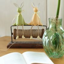 Artículo Estante decorativo de cerámica con forma de conejito de Pascua para un ambiente alegre, 22 cm, 2 piezas
