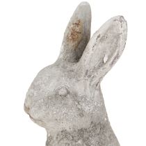 Artículo Conejo de Pascua sentado de cerámica gris antiguo, 13 x 10 x 22 cm