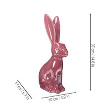 Artículo Figura de conejo de cerámica brillante para decoración de Pascua y primavera 37cm