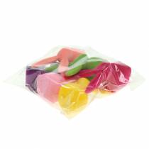 Artículo Conejo flocado, colorido, 13 cm de alto, surtido, 6 piezas