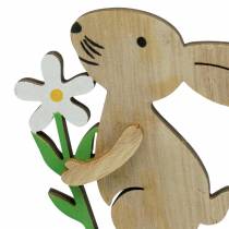 Artículo Plug floral conejito de madera 9cm 12uds