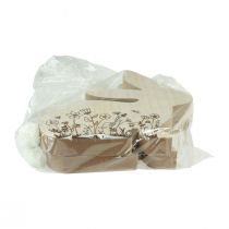 Artículo Conejito de madera sentado estampado de flores blanco natural 24×24cm 2 piezas