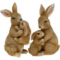 Figuras de decoración de conejo familia de conejos decoración de Pascua H11.5cm 2pcs