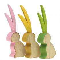 Artículo Figura para decorar conejo oreja larga 15cm 6pcs