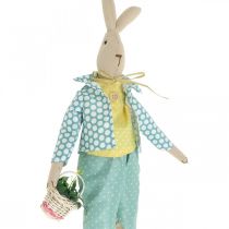 Artículo Conejito de pascua de tela, conejito con ropa, decoración de pascua, conejito H46cm