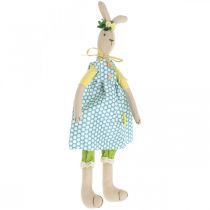 Artículo Conejito de peluche para Pascua, conejito de Pascua con ropa, conejita H43cm