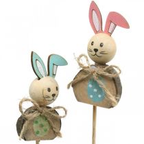 Artículo Madera de conejito de Pascua, tapones de flores de Pascua, tapones de conejo 8cm 8 piezas