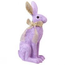 Artículo Figura de conejo conejito de Pascua conejo decorativo sentado oro violeta Al. 35 cm