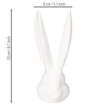 Artículo Figura decorativa de cabeza de conejo para una elegante decoración de Pascua en salones modernos, 22 cm.