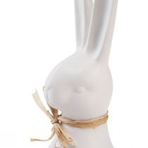 Artículo Decoración cabeza de conejo conejito de Pascua conejo blanco cerámica 17cm