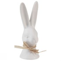 Artículo Decoración cabeza de conejo conejito de Pascua conejo blanco cerámica 17cm