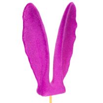Artículo Orejas de conejo flocadas, decoración de Pascua en un palo como palillos de flores atmosféricos, 31 cm, 4 piezas