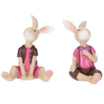 Artículo Juego de 4 figuras de conejo de Pascua, bonita decoración de mesa para Pascua y primavera, 9 cm
