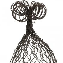 Campana de alambre, campana decorativa, enrejado de metal Marrón H25cm Ø16cm