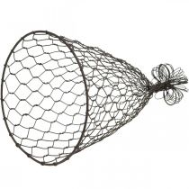 Artículo Campana de alambre, campana decorativa, enrejado de metal Marrón H25cm Ø16cm