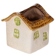 Artículo Casita de cerámica para plantar, estilo rústico para un ambiente acogedor, 11cm