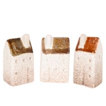 Artículo Conjunto de casas decorativas de cerámica, casas en miniatura para colocar de pie, 7 cm, 3 piezas
