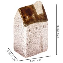 Artículo Juego de casas miniatura decorativas de cerámica, decoración de mesa, 9 cm, 3 piezas