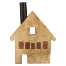 Artículo Casa decorativa madera decoración portavelas negro 16,5×3,5cm×22cm