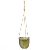 Artículo Maceta colgante de vidrio decorativa maceta de vidrio retro verde marrón 14,5 cm 2 piezas