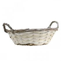 Artículo Cesta decorativa, macetero, blanco, redondo, estilo shabby chic, macetero, cesta para flores, Ø29,5cm