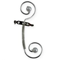 Artículo Alfiler de boda con perlas, plateado 8cm 24 piezas
