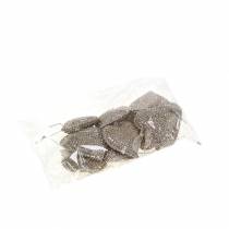 Artículo Corazón con purpurina para colgar champagne 6cm x 6,5cm 12uds