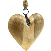 Corazón de madera, corazón decorativo para colgar, decoración de corazón H19cm