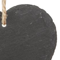 Artículo Corazón de pizarra corazón de pizarra para colgar negro 10cm 6ud