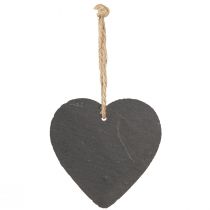 Artículo Corazón de pizarra corazón de pizarra para colgar negro 10cm 6ud