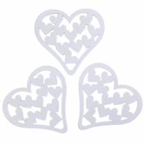 Artículo Corazón disperso blanco 5cm 40pcs