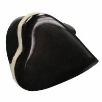 Artículo Corazones de madera de mango vidriado natural, negro 4,3cm × 4,6cm 16 piezas