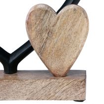 Artículo Corazón metal corazón madera base madera mango natural 18x5x19cm