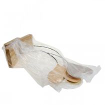 Artículo Decoración de mesa corazones boda, decoración corazón metal beige/naranja/amarillo H40cm 3pcs