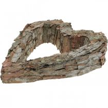 Artículo Corazón decorativo, corteza de pino abierta, decoración de otoño, decoración de tumbas, decoración de mesa, conjunto de plantas 30×24cm
