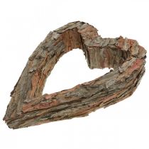 Deco corazón madera corteza de pino 40×32cm