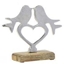 Artículo Decoración de corazón para colocar con decoración de pájaros de boda 16,5×19,5cm