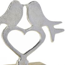 Artículo Decoración de corazón para colocar con decoración de pájaros de boda 16,5×19,5cm