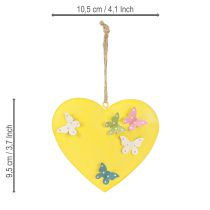 Artículo Colgantes decorativos de corazón con mariposas para decoración primaveral, 10,5 cm, 3 piezas