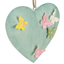 Artículo Colgantes decorativos de corazón con mariposas para decoración primaveral, 10,5 cm, 3 piezas