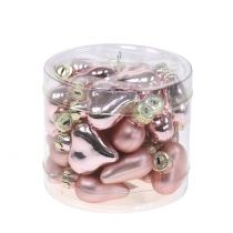 Artículo Árbol decoración corazón rosa de cristal 3cm 20uds