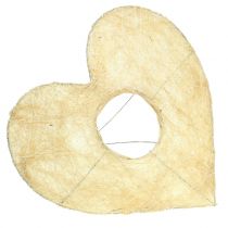 Brazalete corazón sisal blanqueado 25cm 6pcs