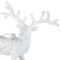 Artículo Decoración de ciervos en colgante navideño blanco Al. 13,5 cm 3 piezas