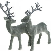 Deco ciervo figura decorativa reno deco antracita H20cm 2pcs