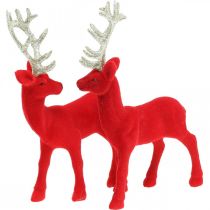 Deco ciervo decoración figura deco reno rojo H20cm 2pcs
