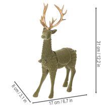 Artículo Figura decorativa de ciervo de pie, con astas, 31 cm.